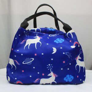Unicorn Universe Blue Doubled Handled Zipper Lunch Insulated Small Bag